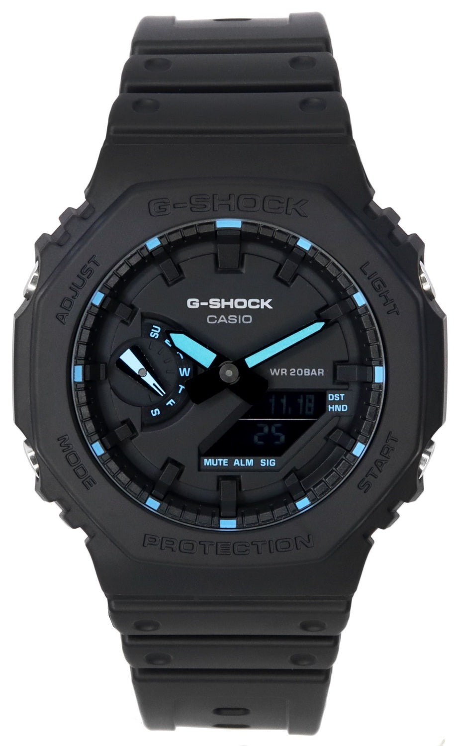 Casio G-Shock Neon Accent Analog Digital Quartz GA-2100-1A2 GA2100-1A2 200M herrklocka