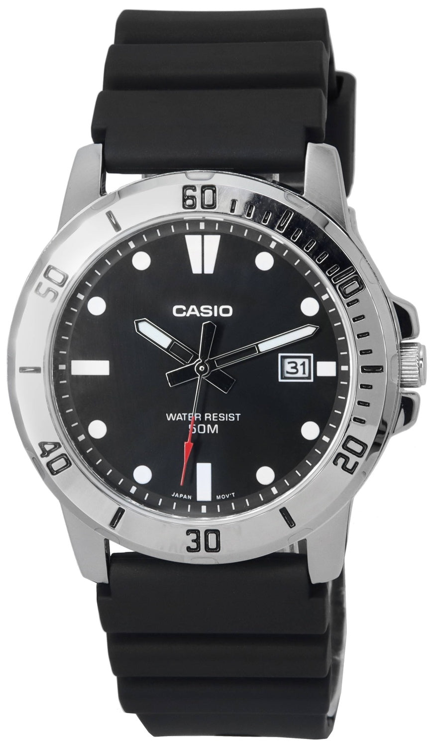 Casio Standard Analog Resin Armband Svart Urtavla Quartz MTP-VD01-1E MTPVD01-1E Herrklocka