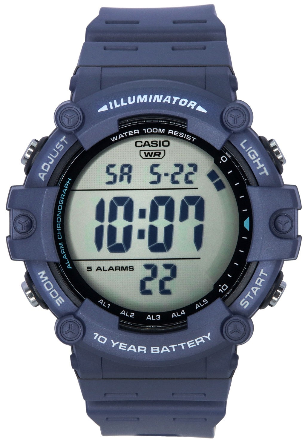 Casio Standard Digital Blue Resin Armband Quartz AE-1500WH-2A 100M herrklocka