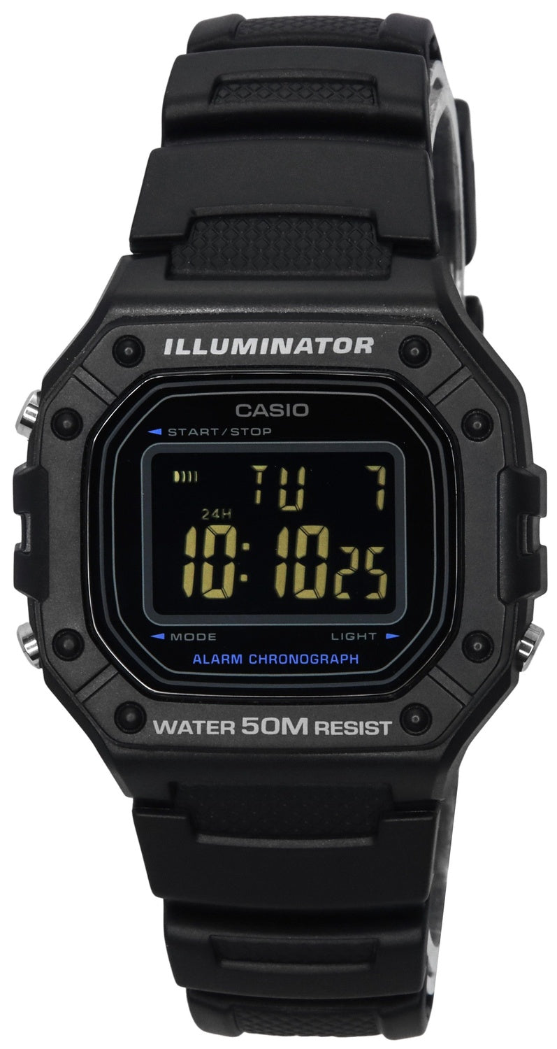 Casio Standard Digital Resin Armband Svart Urtavla Quartz W-218H-1B Herrklocka