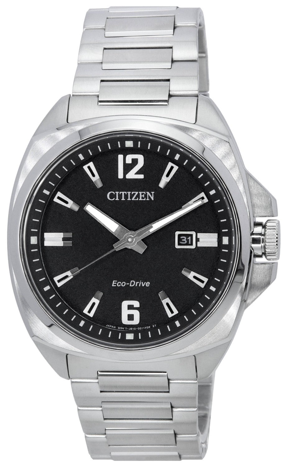 Citizen Endicott rostfritt stål svart urtavla Eco-Drive AW1720-51E 100M herrklocka