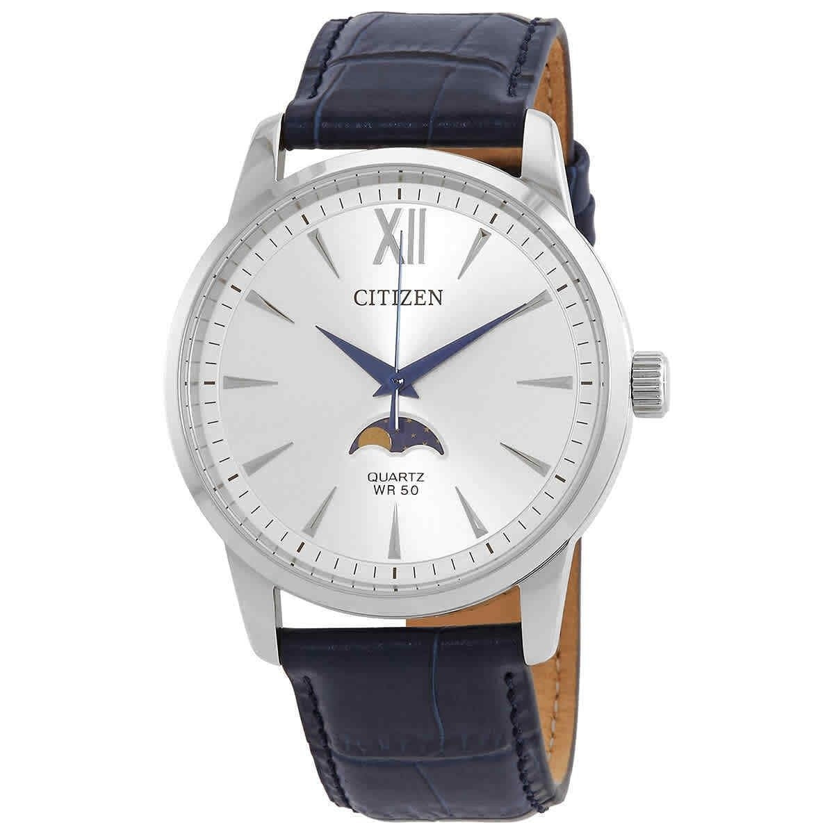 Citizen Moonphase Silver Dial Quartz AK5000-03A Herrklocka