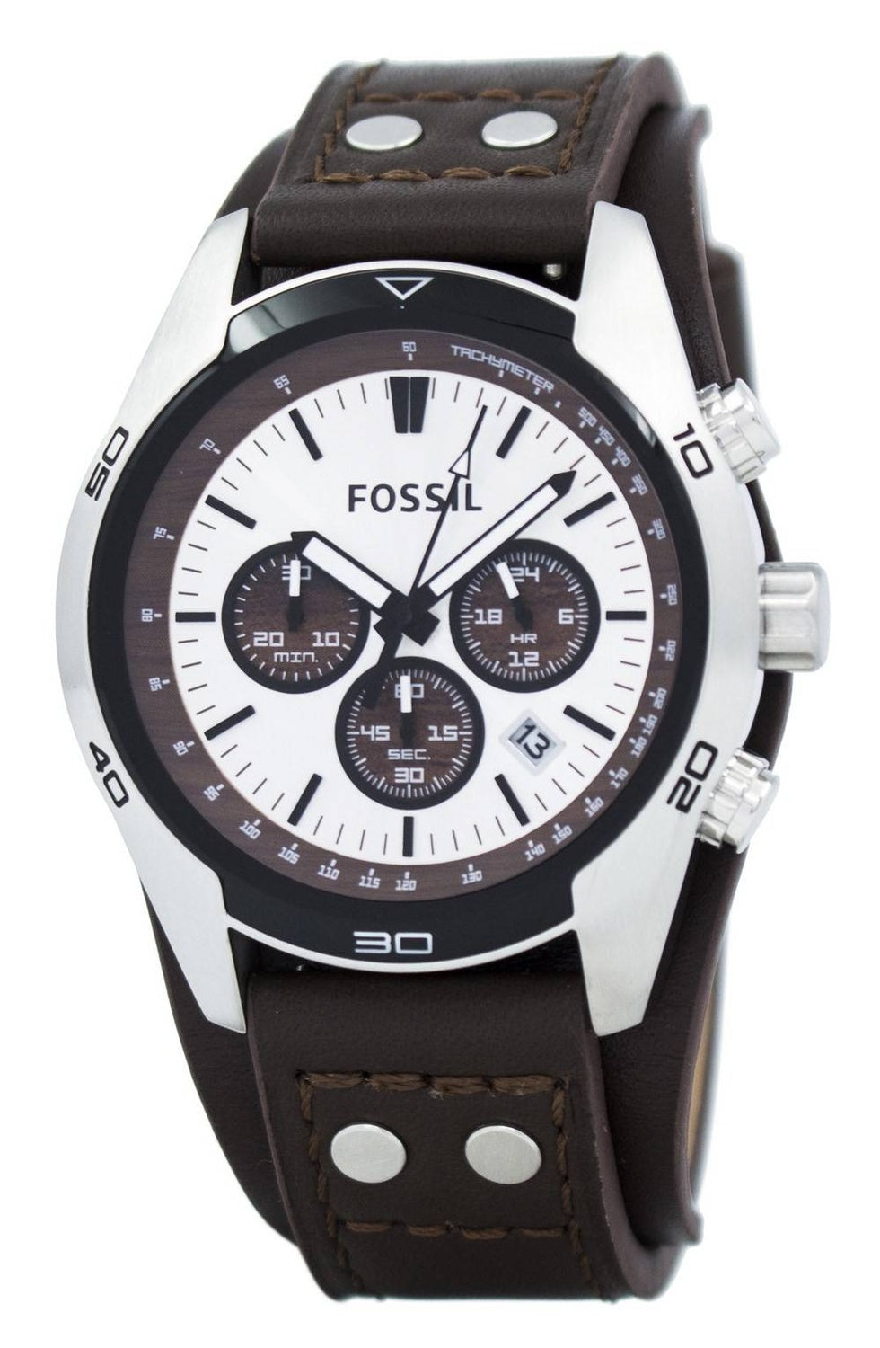 Fossil Cuff Chronograph Tan Läder CH2565 Herrklocka