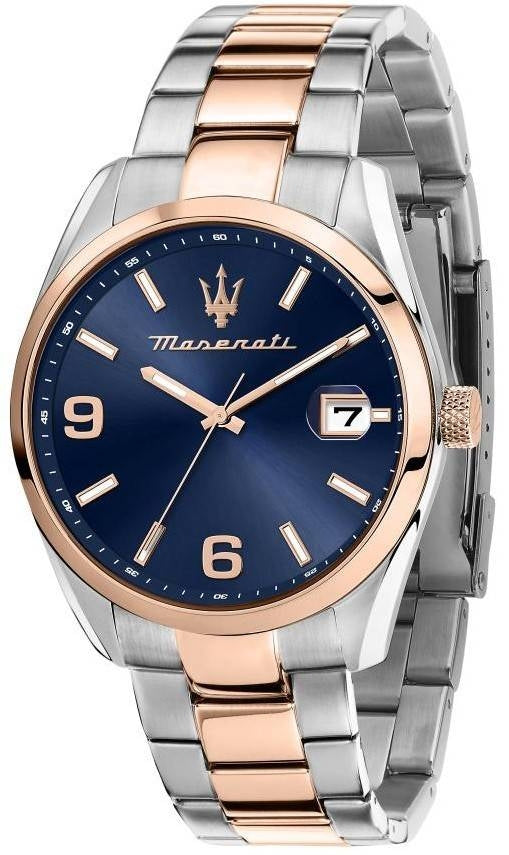 Maserati Attrazione Two Tone Rostless Steel Blue Dial Quartz R8853151006 Herrklocka