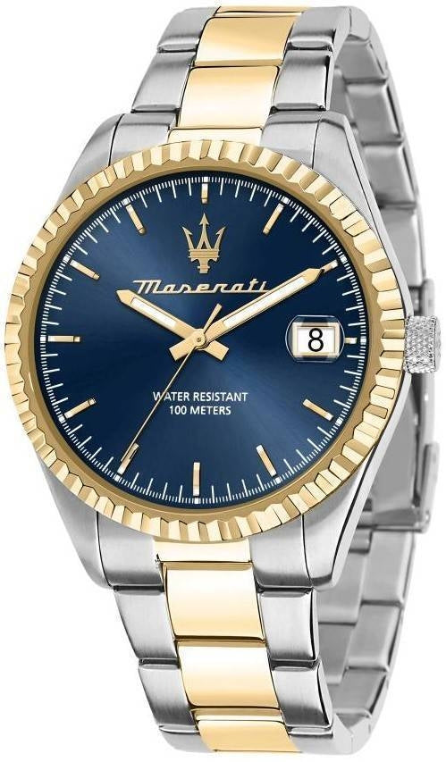 Maserati Competizione Two Tone Rostless Steel Blue Dial Quartz R8853100027 100M herrklocka