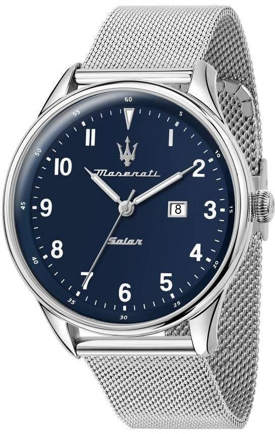Maserati Tradizione Rostfritt stål Mesh Blue Dial Solar R8851146002 100M herrklocka