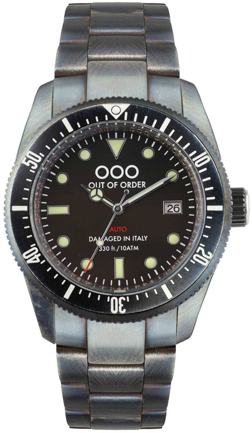 Out of Order Black Auto 2.0 Superluminova C3 Dial Automatic OOO.001-16.2.NE 100M herrklocka