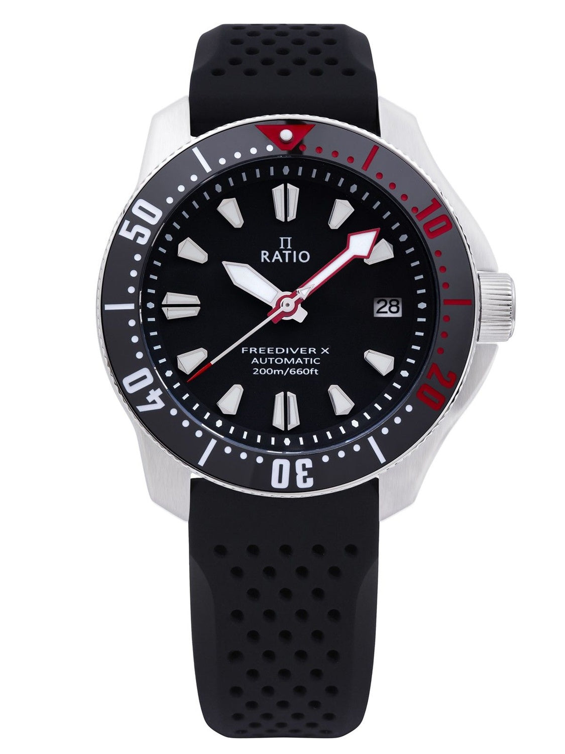 Ratio FreeDiver X Marine Black Med svart keramikinlägg Automatisk Diver RTX001 200M herrklocka