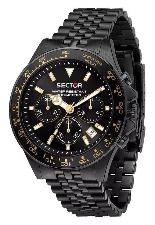 Sector 230 Chronograph Rostfritt stål Svart Urtavla Quartz R3273661029 100M herrklocka