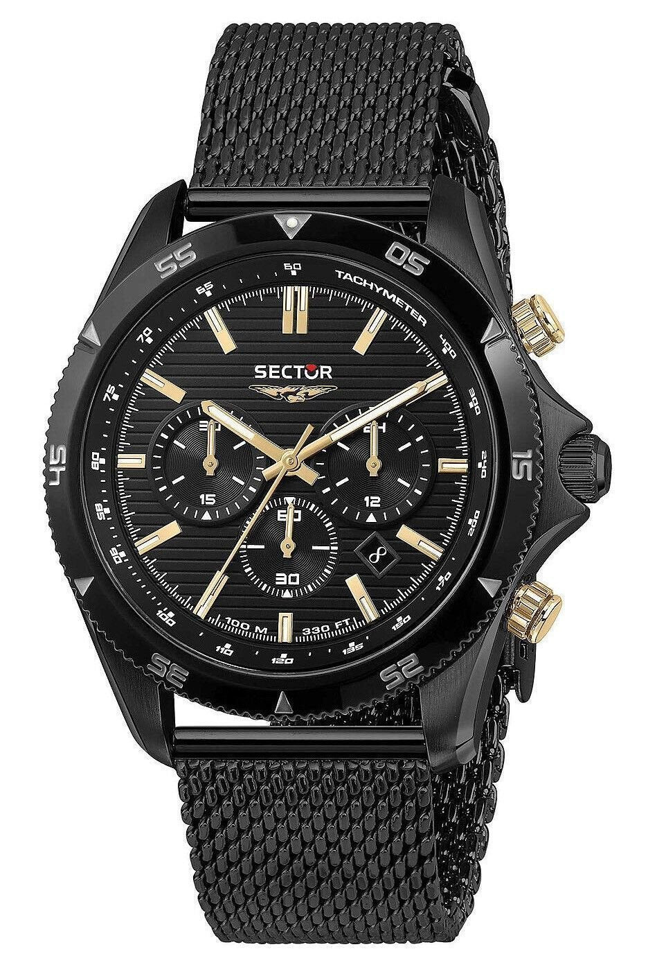 Sector 650 Chronograph Rostfritt stål Svart Urtavla Quartz R3273631005 100M herrklocka