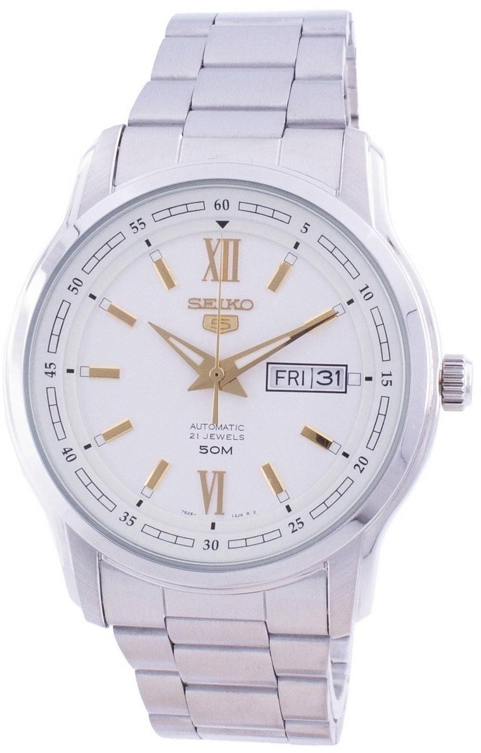 Seiko 5 automatisk vit urtavla SNKP15 SNKP15K1 SNKP15K herrklocka