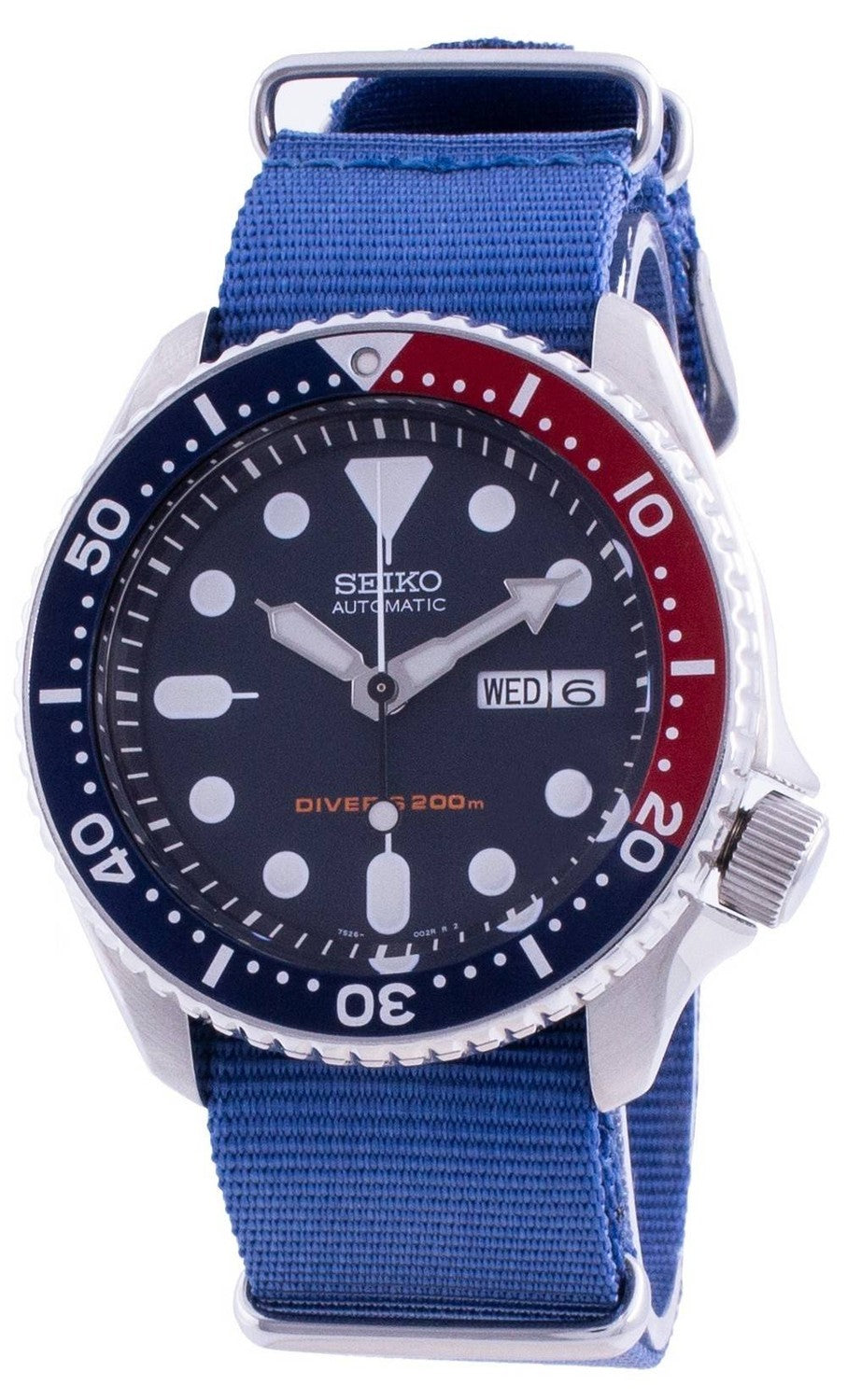 Seiko Automatic Diver's Deep Blue SKX009K1-var-NATO8 200M herrklocka