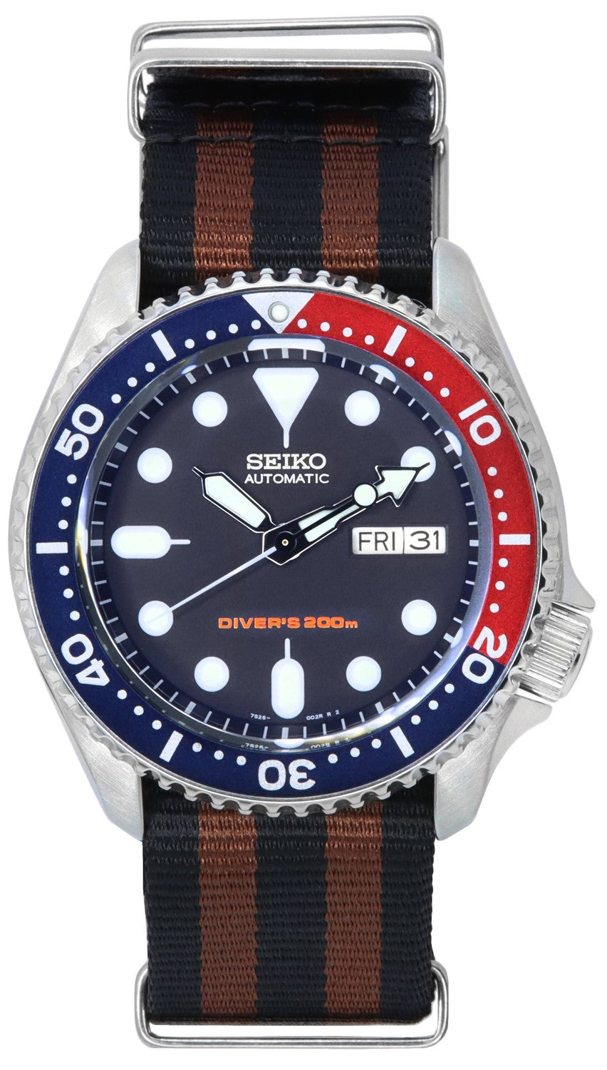 Seiko Blue Dial Automatic Diver's SKX009K1-var-NATO22 200M herrklocka