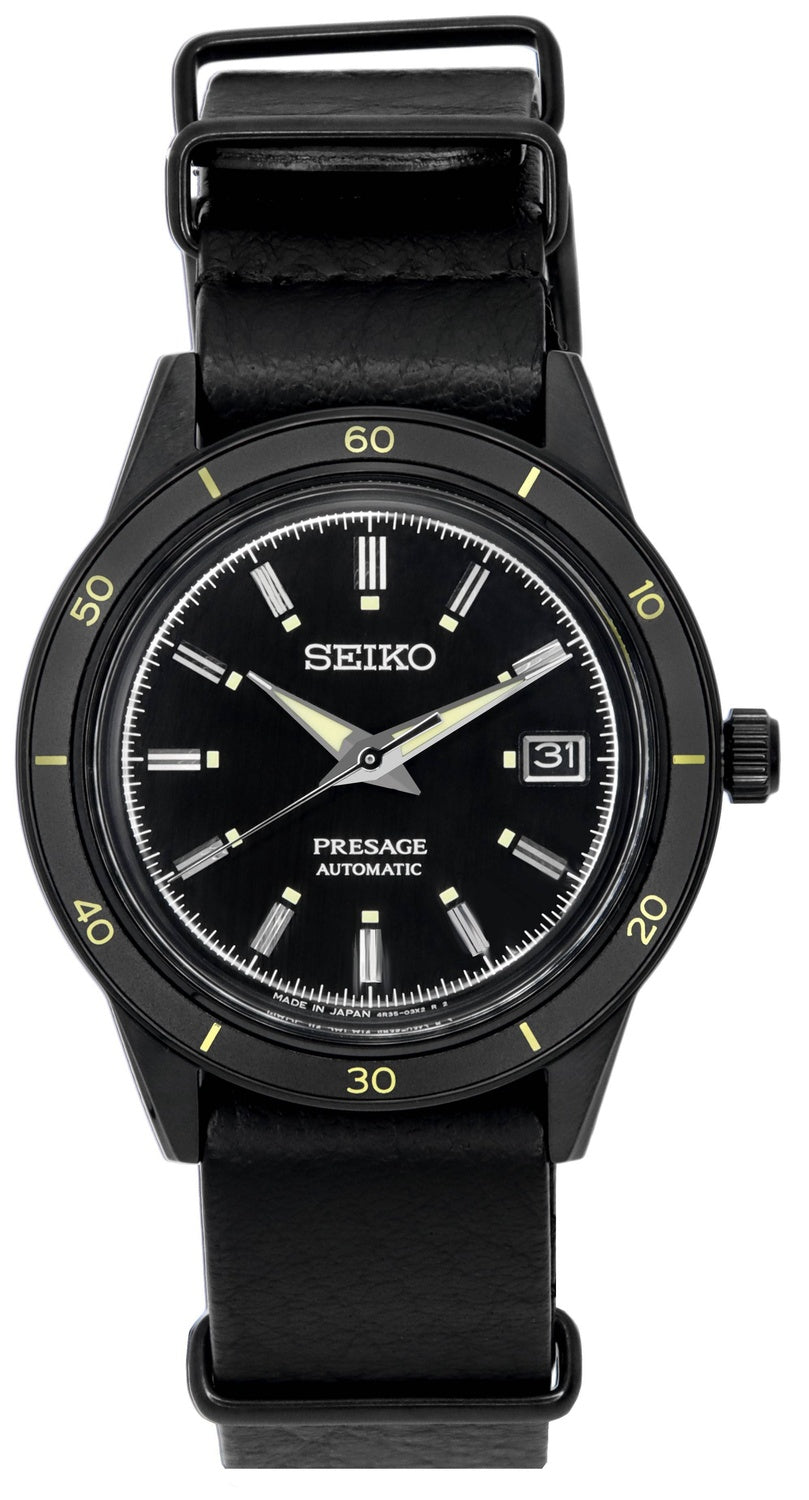 Seiko Presage Style60s svart urtavla automatisk SRPH95 SRPH95J1 SRPH95J herrklocka