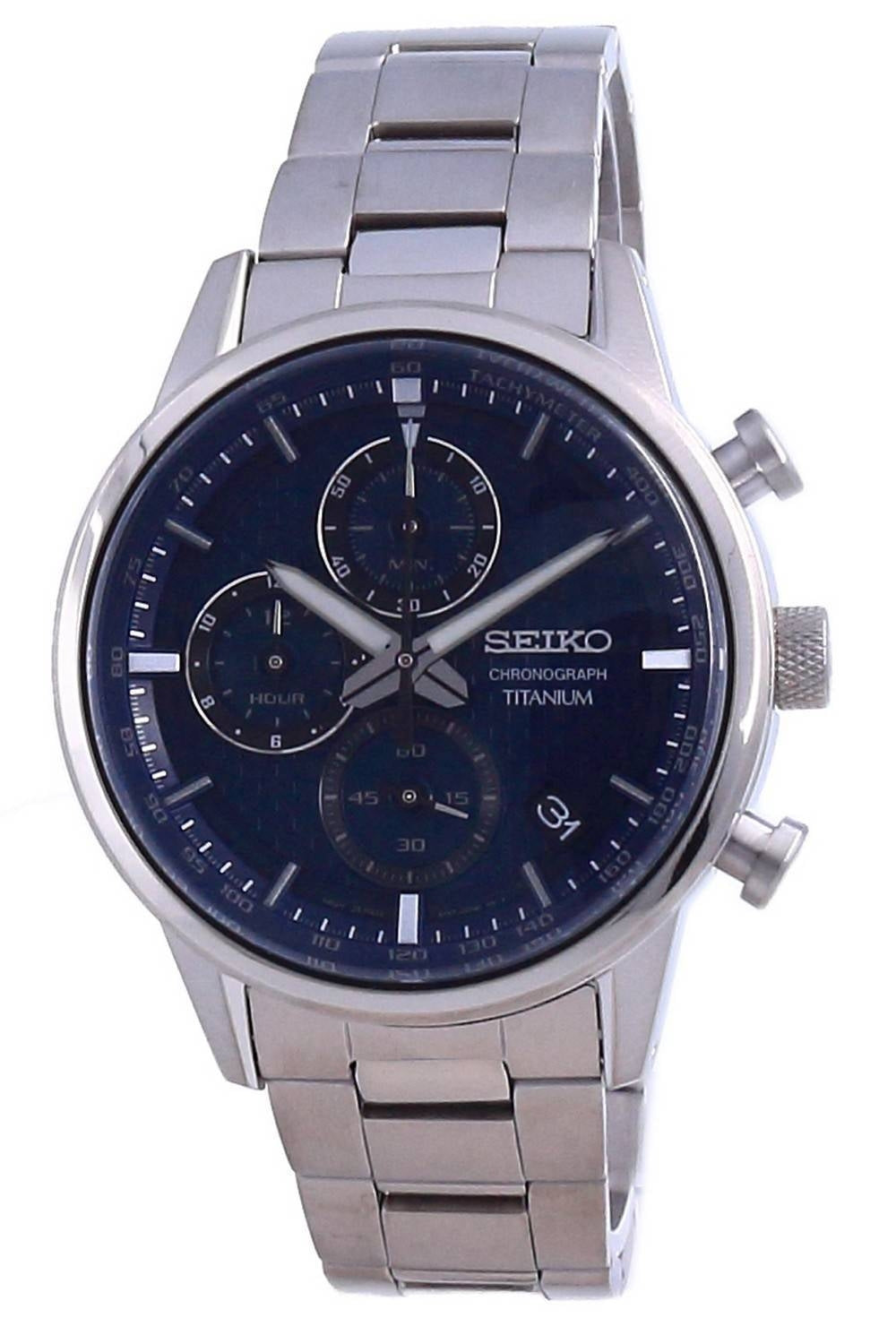 Seiko Upptäck mer Titanium Chronograph Quartz SSB387P1 100M herrklocka