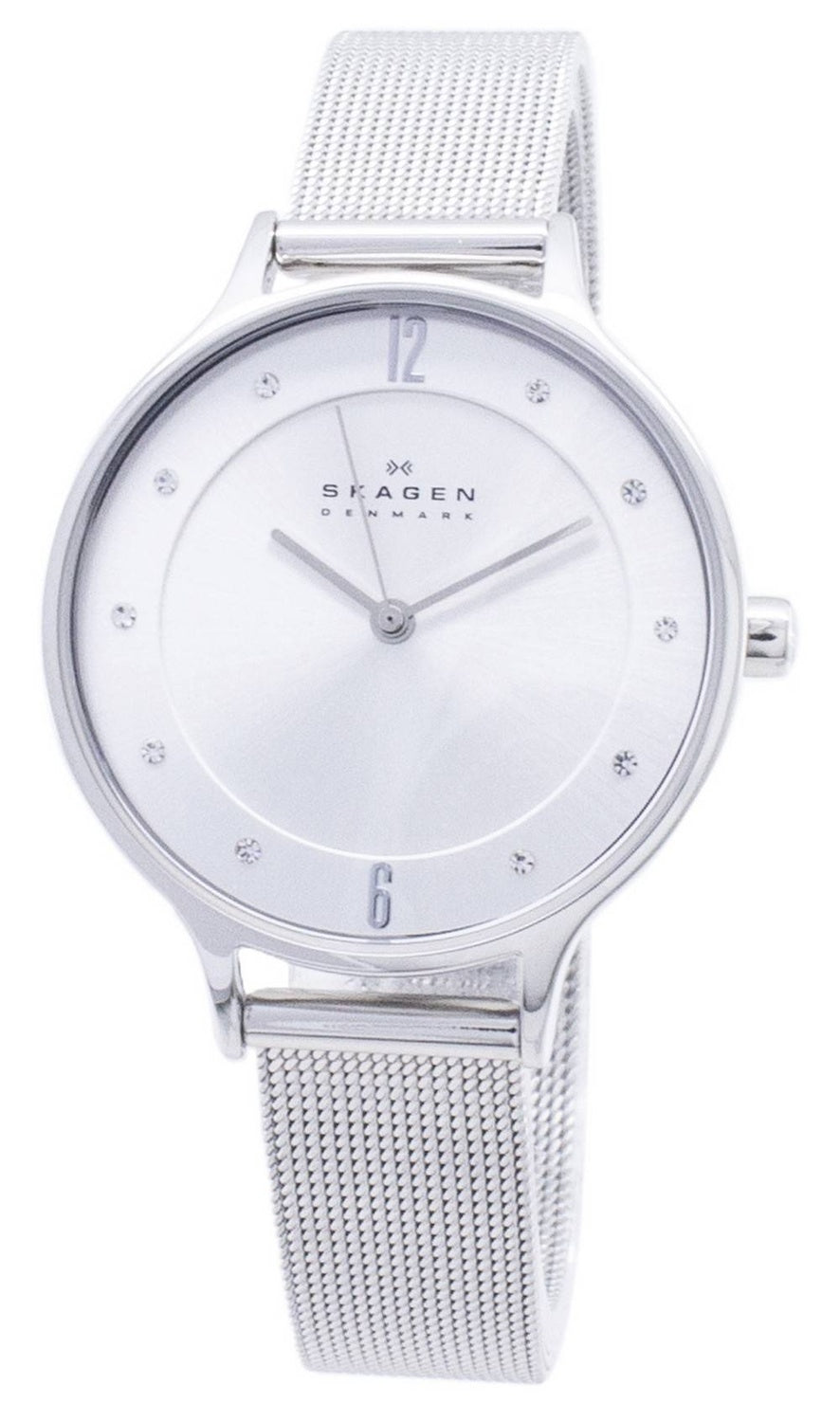 Skagen Anita Silver Urtavla Swarovski Crystal Mesh Armband SKW2149 Damklocka