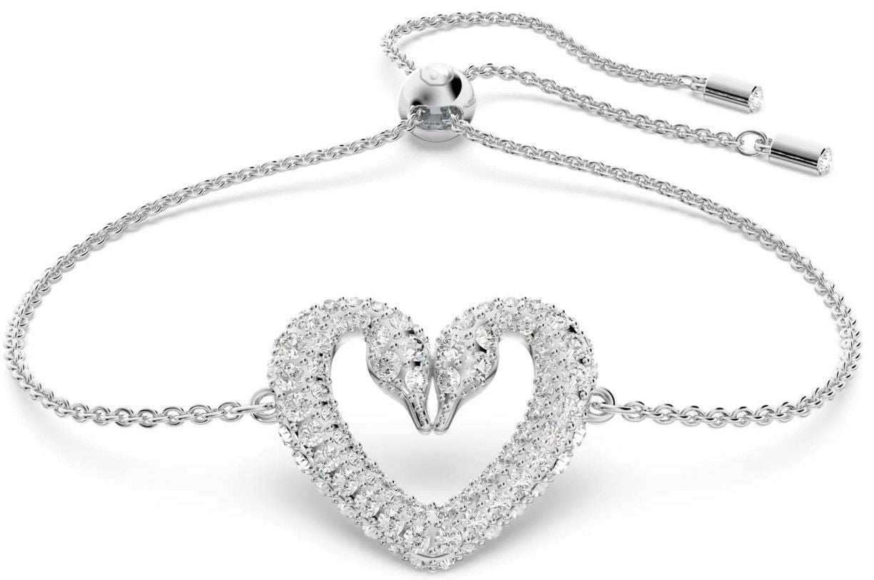 Swarovski Una Rhodiumpläterad svanhalsarmband med klar kristall 5625534 för kvinnor