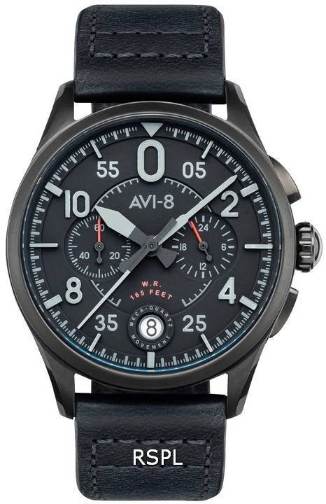 AVI-8 Spitfire Lock Chronograph Slate Black Quartz AV-4089-03 Herrklocka