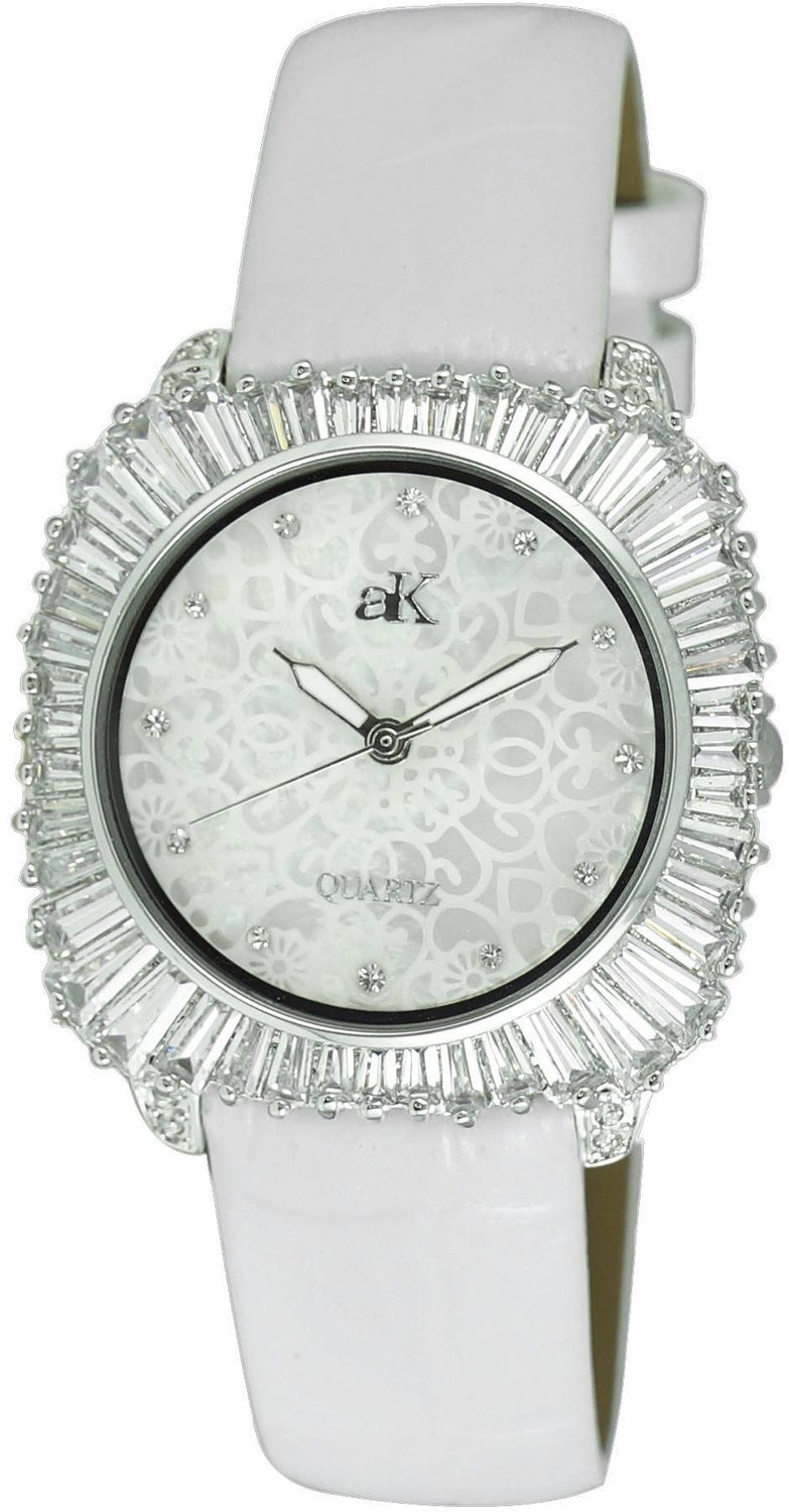 Adee Kaye Liberty - G2 Collection Crystal Accents Mother Of Pearl Urtavla Quartz AK2722-S Damklocka