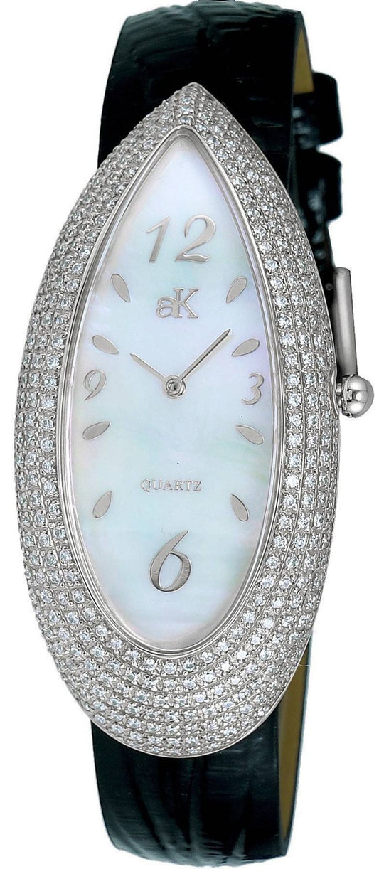 Adee Kaye Pear Collection Crystal Accenter Vit Pärlemor Urtavla Quartz AK2527-L Damklocka