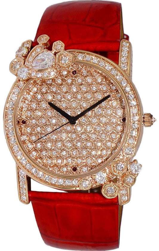 Adee Kaye Royale Collection Crystal Accenter Rose Gold Österrikisk stenurtavla Quartz AK2000-LRG Damklocka