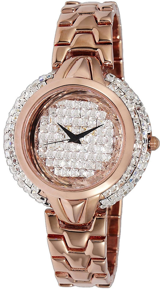 Adee Kaye Starry Collection Kristallaccenter Roséguld Mässing Rhodiumpläterad Urtavla Quartz AK2004-LRG Damklocka