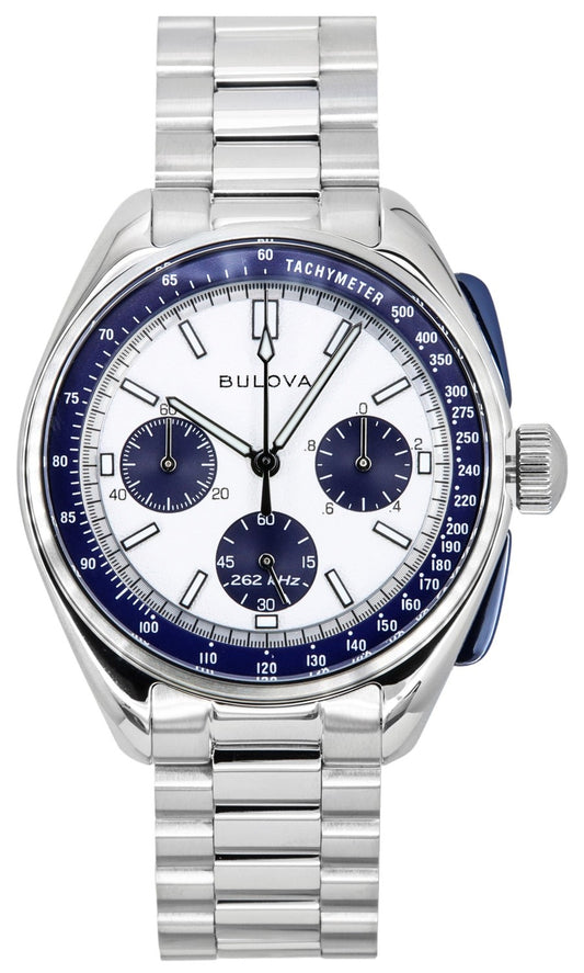 Bulova Lunar Pilot Archive Series Special Edition Chronograph Silver Urtavla Quartz 98K112 Herrklocka med extra rem
