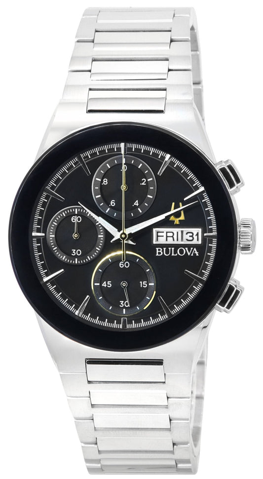 Bulova Millennia Modern Chronograph Black Dial Quartz 96C149 Herrklocka