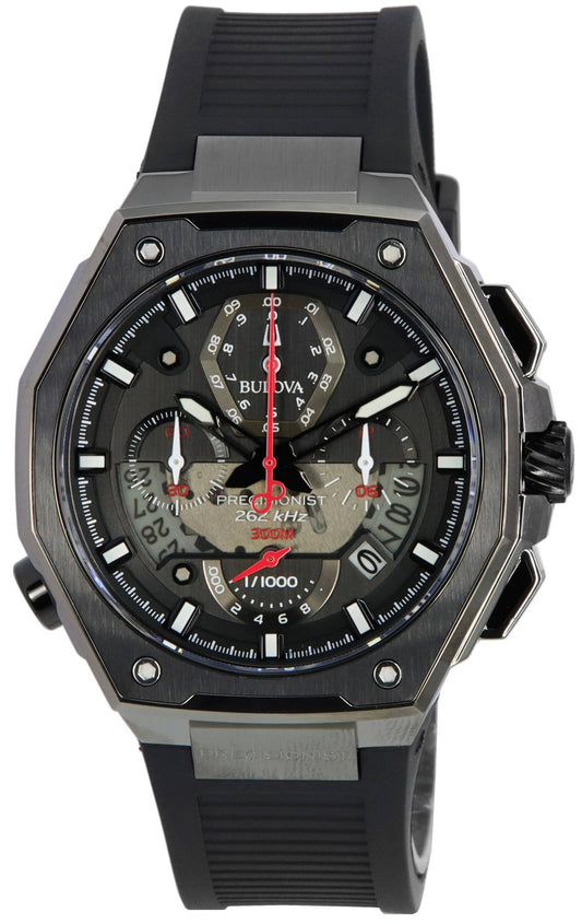 Bulova Precisionist X Chronograph Black Dial Quartz Diver's 98B358 300M herrklocka