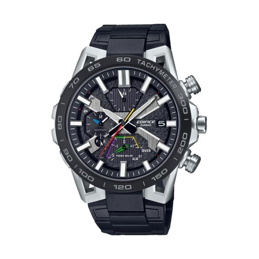 CASIO EDIFICE SOSPENSIONE Mod. RACING MULTICOLOR BLUETOOTH® ION-PLATED STRAP TOUGH SOLAR