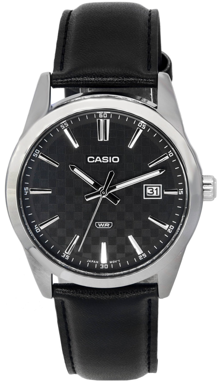 Casio Analog Läderrem Svart Urtavla Quartz MTP-VD03L-1A MTPVD03L-1 Herrklocka