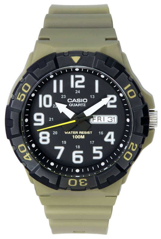 Casio Analog Resin Armband Svart Urtavla Quartz MRW-210H-5A MRW210H-5 100M herrklocka