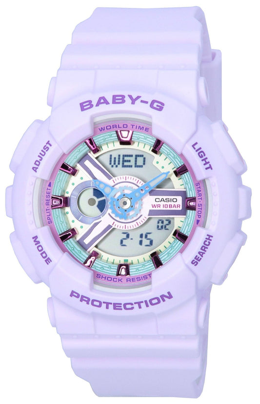 Casio Baby-G analog digital pastell möter metallisk kvarts BA-110XPM-6A BA110XPM-6 100M damklocka