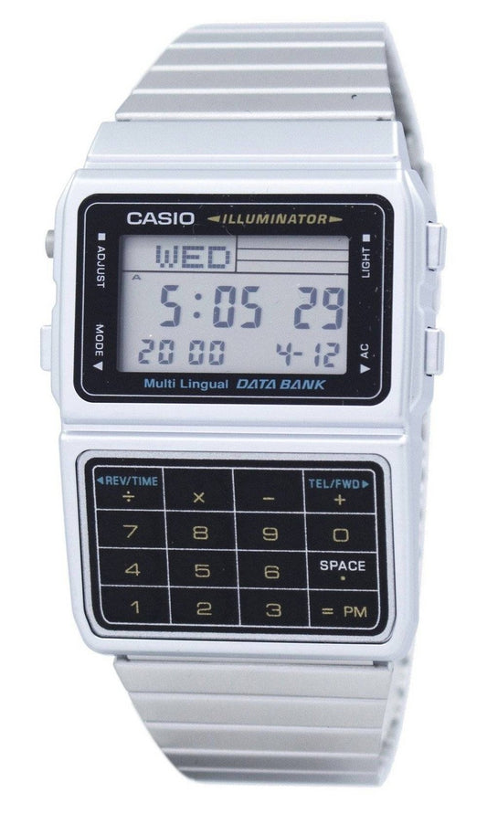 Casio Digital Databank i rostfritt stål Flerspråkig DBC-611-1DF DBC611-1DF herrklocka
