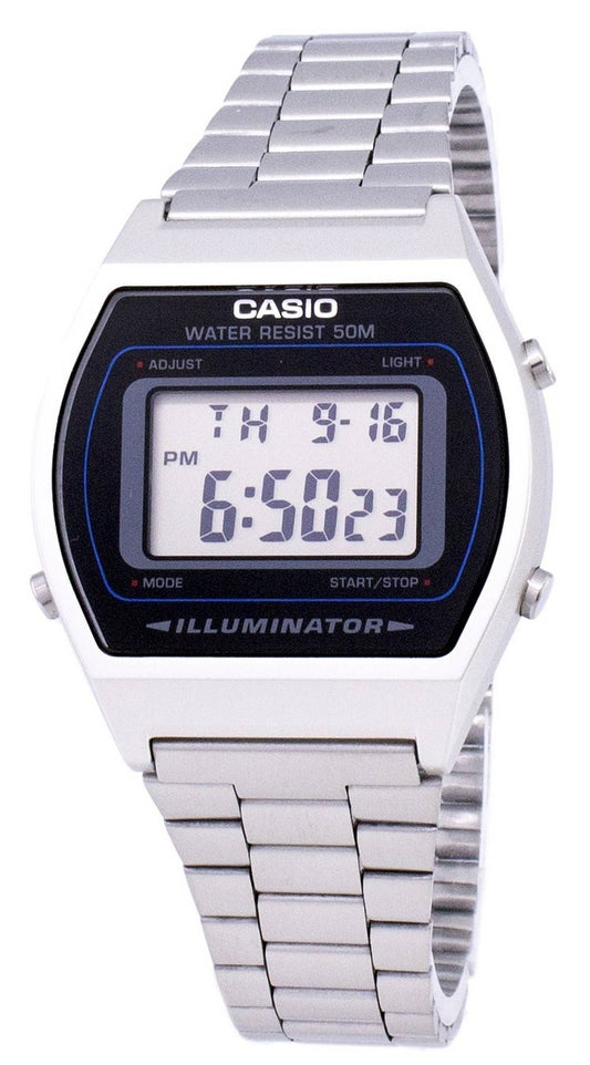 Casio Digital Quartz rostfritt stål Illuminator B640WD-1AVDF B640WD-1AV unisexklocka