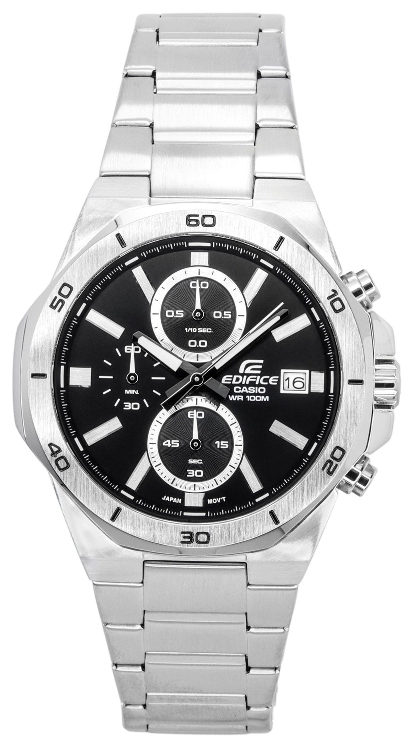 Casio Edifice Classic Standard Chronograph Analog Black Dial Quartz EFV-640D-1A 100M herrklocka