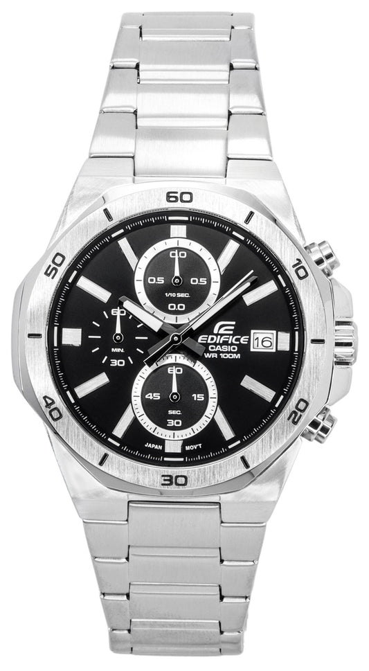 Casio Edifice Classic Standard Chronograph Analog Black Dial Quartz EFV-640D-1A 100M herrklocka