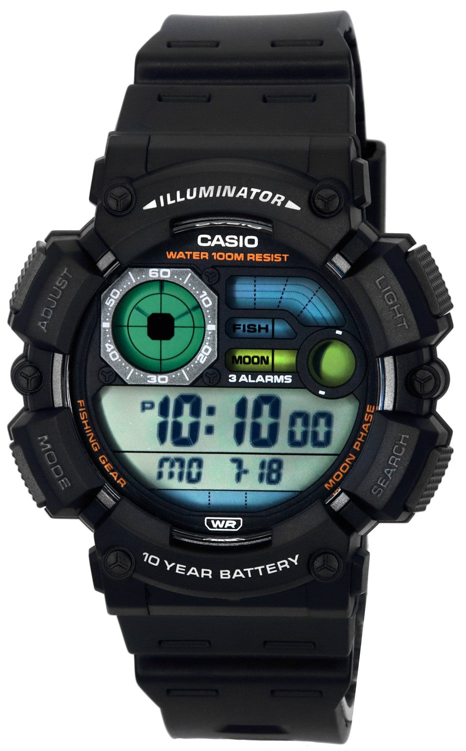 Casio Fiskeredskapslina Digital Quartz WS-1500H-1A WS1500H-1 100M herrklocka