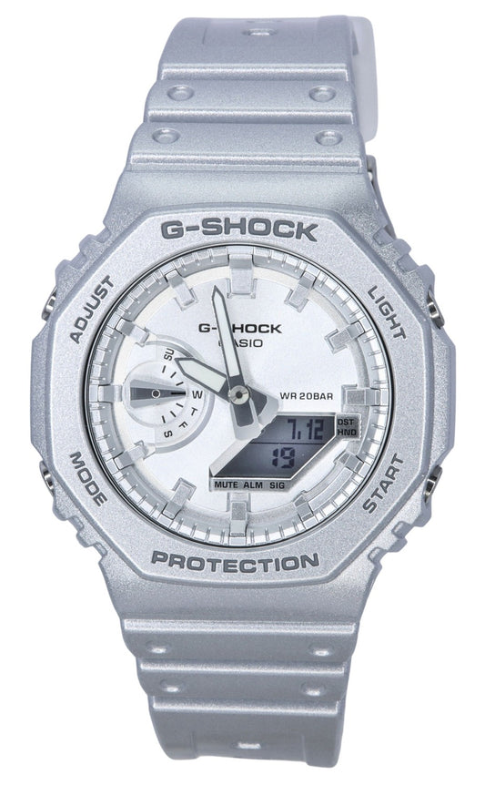 Casio G-Shock Analog Digital Retrofuture Series Metallic Silver Quartz GA-2100FF-8A 200M herrklocka