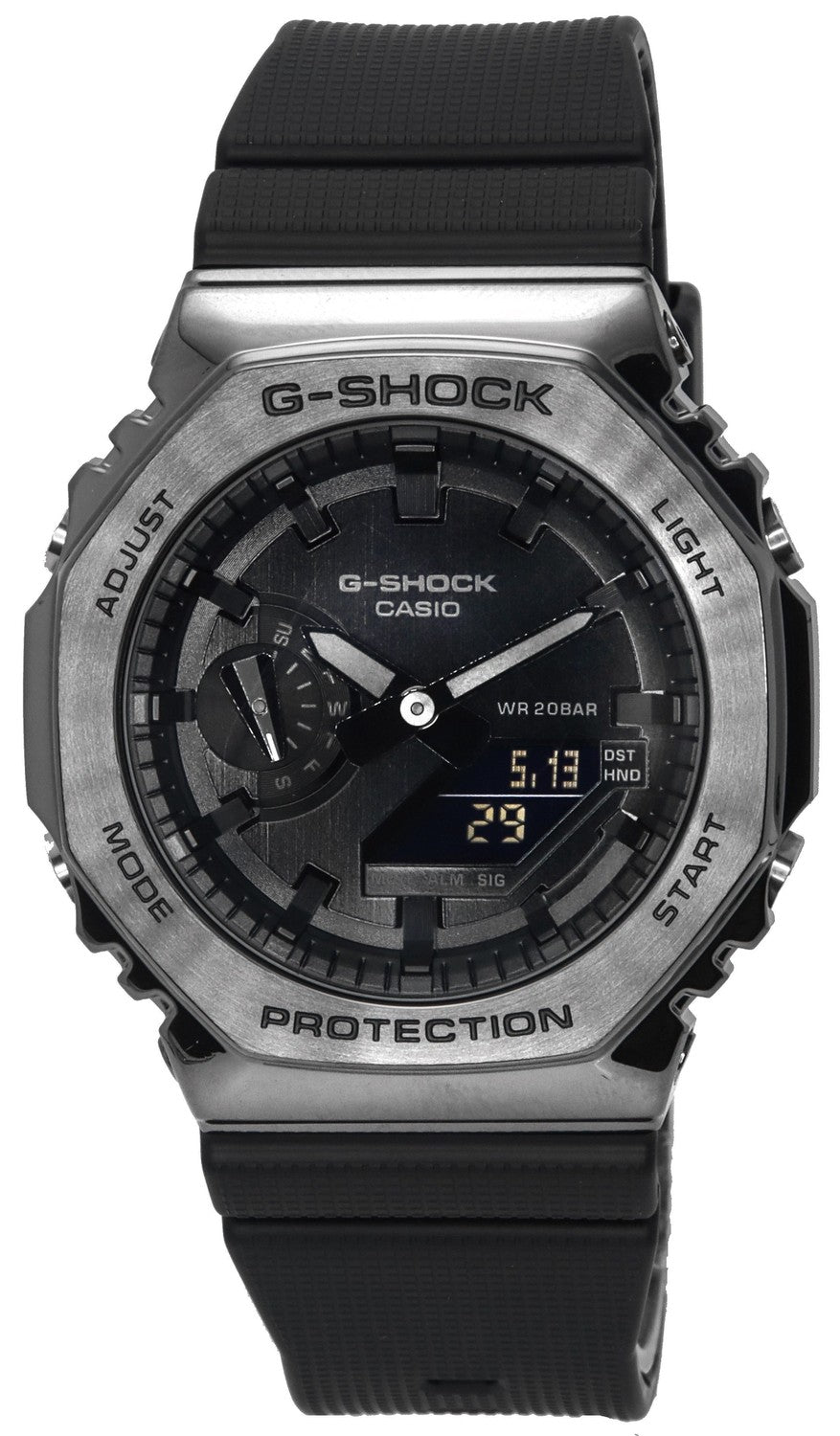 Casio G-Shock metallklädd analog digital kvarts GM-2100BB-1A GM2100BB-1 200M herrklocka