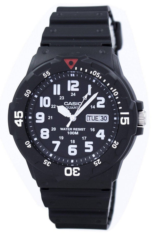 Casio Quartz Analog 100M svart hartsrem MRW-200H-1BVDF MRW200H-1BVDF herrklocka