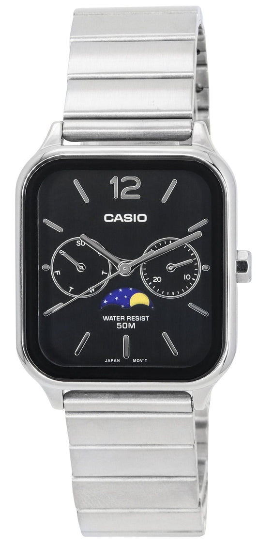 Casio Standard Analog Moon Phase Black Dial Quartz MTP-M305D-1A herrklocka