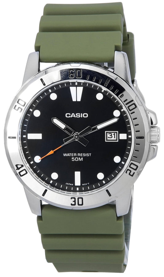 Casio Standard Analog Resin Armband Svart Urtavla Quartz MTP-VD01-3E MTPVD01-3E Herrklocka