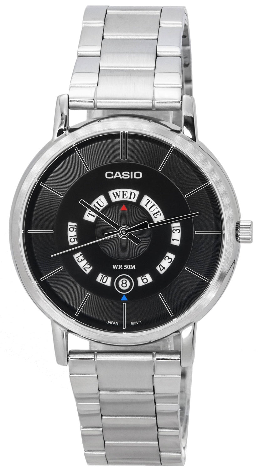 Casio Standard Analog Rostfritt Stål Svart Urtavla Quartz MTP-B135D-1A MTPB135D-1 Herrklocka