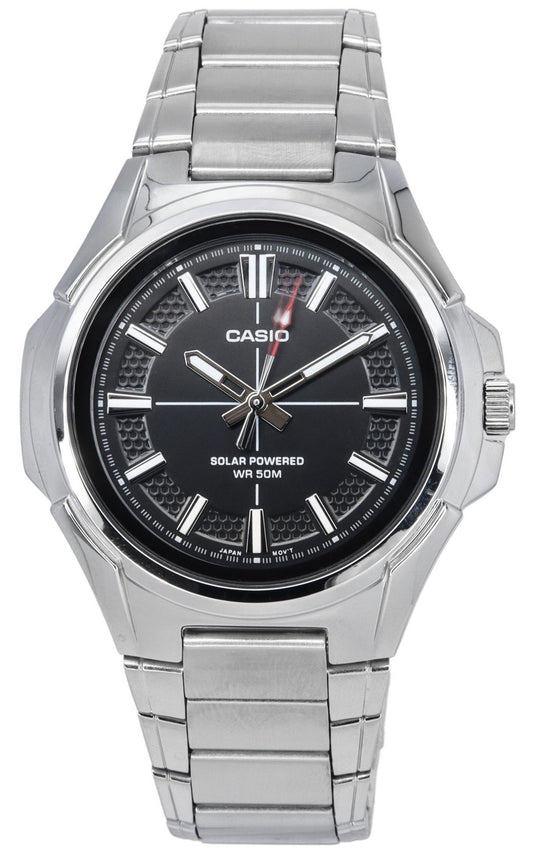 Casio Standard Analog Rostfritt Stål Svart Urtavla Solar Powered MTP-RS100D-1A Herrklocka