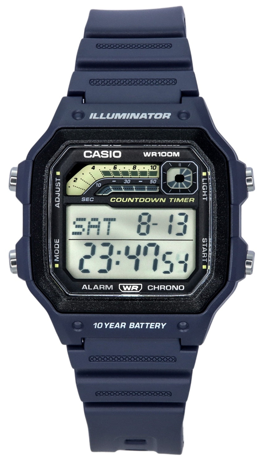 Casio Standard Digital Blue Resin Armband Quartz WS-1600H-2A 100M herrklocka