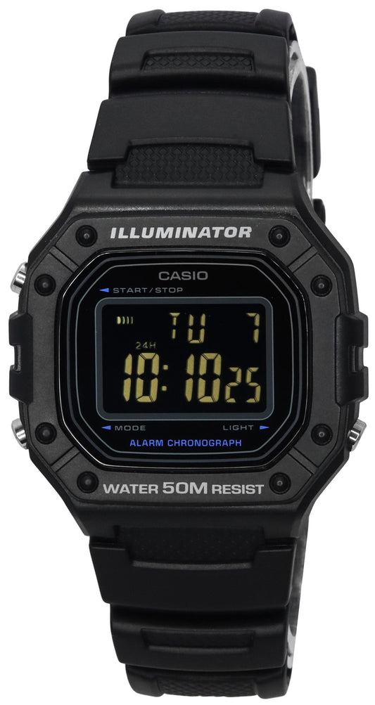 Casio Standard Digital Resin Armband Svart Urtavla Quartz W-218H-1B Herrklocka