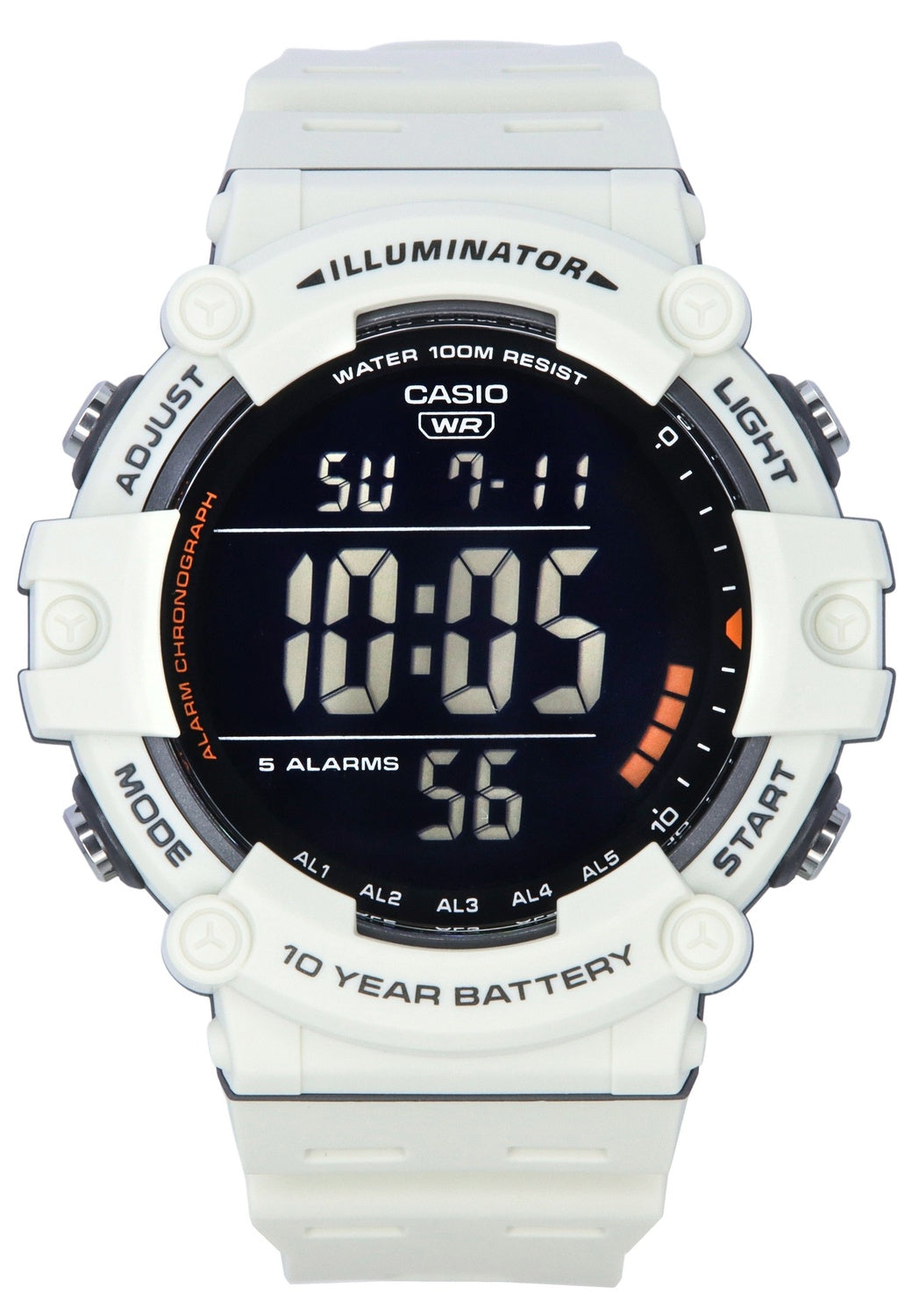 Casio Standard Digital White Resin Armband Quartz AE-1500WH-8B2 100M herrklocka