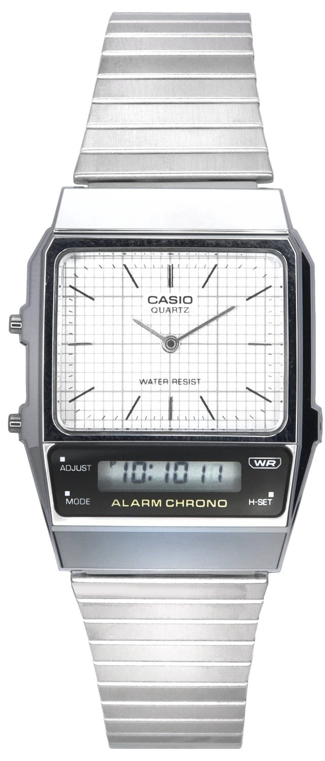 Casio Vintage Analog Digital White Dial Quartz AQ-800E-7A AQ800E-7 unisexklocka