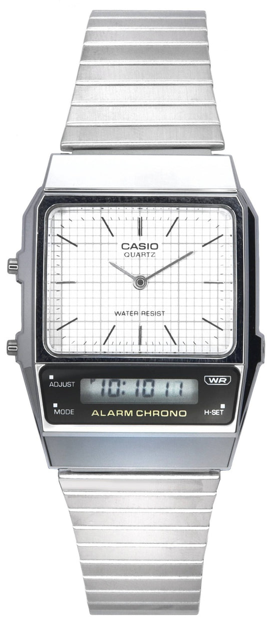 Casio Vintage Analog Digital White Dial Quartz AQ-800E-7A AQ800E-7 unisexklocka